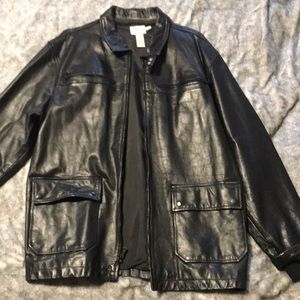 Calvin Klein leather jacket classy